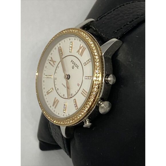 Fossil FTW5011 Women's Black Leather White Analog Dial Hybrid Smartwatch XX762 - Picture 4 of 12
